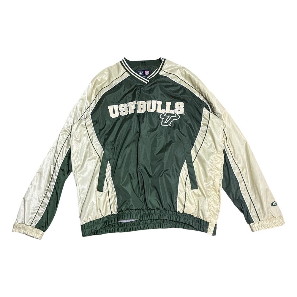 USF Bulls Jacket Mens 2XL‎ Green NCAA Basketball G-III Sports Pullover V Neck